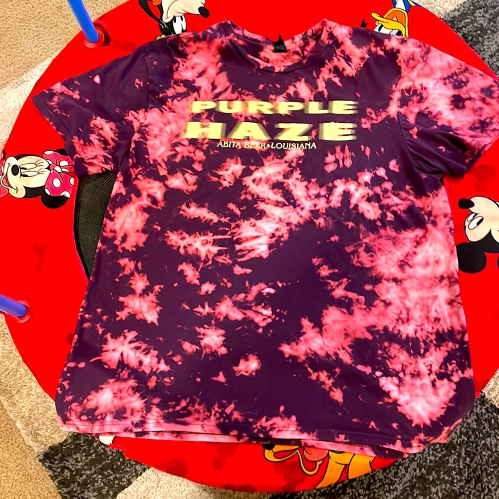 Abita Beer - Custom Tie-Dyed - Purple Haze T-shirt - Upcyle - ONE OF A KIND 🍄‍🟫 - Picture 4 of 11